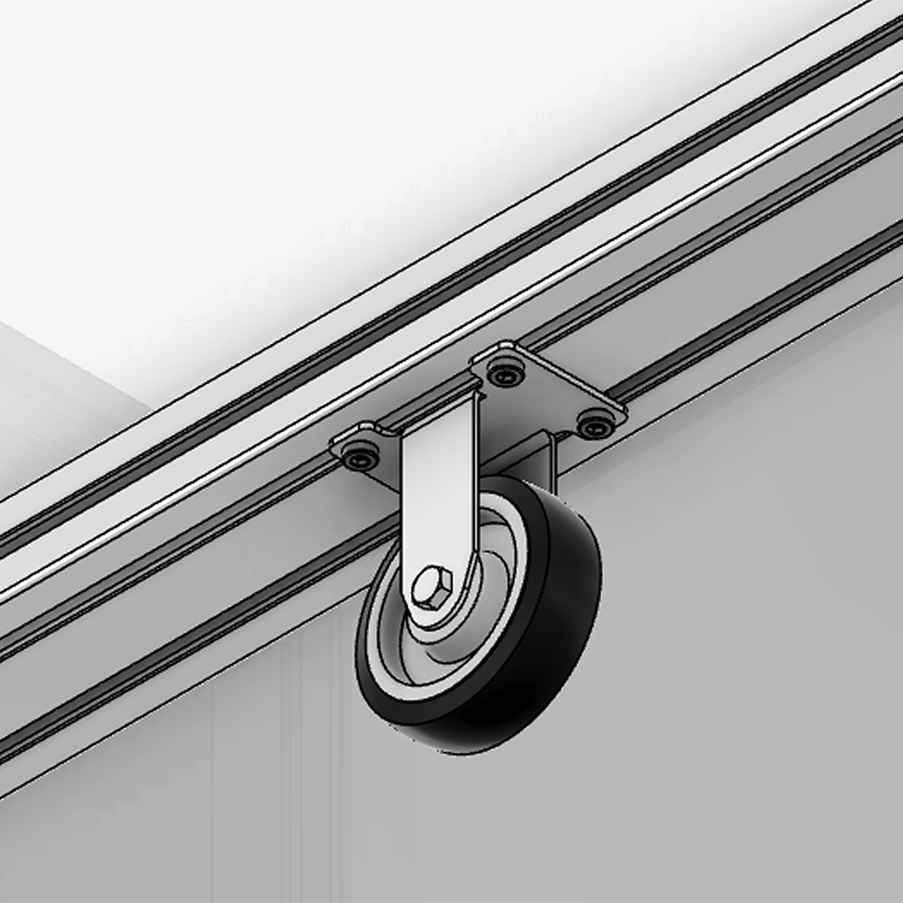 31-RPD4-5 MODULAR SOLUTIONS CASTER 4 IN, RIGID TOP PLATE TOP FLAT PLATE/BALL BEARING